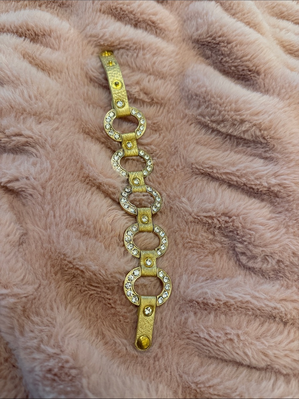 Gold Crystal Link Bracelet - Women Jewelry adjustable